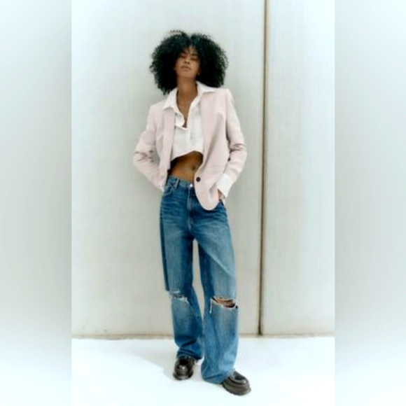 Zara Denim - Zara Ripped Wide Leg Jeans